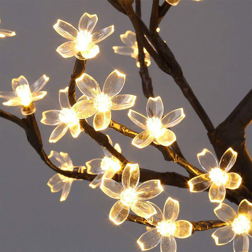 Lámpara De Decoración Navideña Led Luces De Árboles Bonsai E Negro Blanco