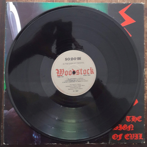 Imagem 3 de 6 de Lp Vinil (nm) Sodom In The Sign Of Evil 1a Ed Br C/enc Raro