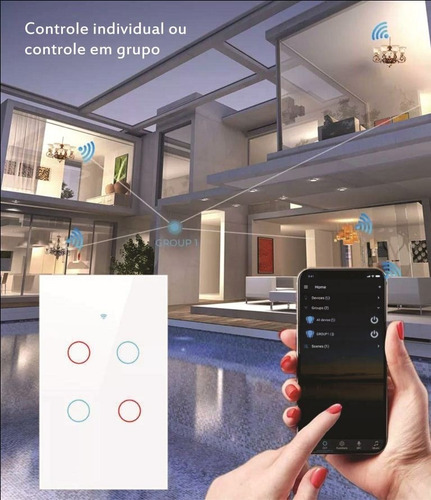 Interruptor Inteligente Touch 3 Botões/teclas Com Wifi Preto