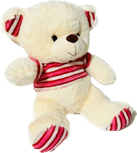 Osito Blanco De Peluche Oso Con Playera 25cm