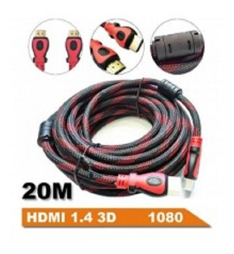 Cabo Hdmi 20m Metros Fibra Vídeo Tv Alta Resolução 3d