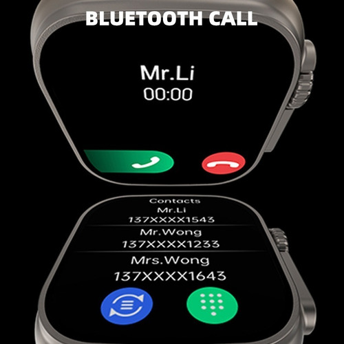 Reloj inteligente Iwo Z59 Ultra con funda NFC Bluetooth, color naranja