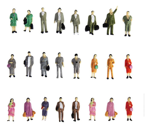 24pcs Modelo Pintado De De Figuras De Pessoas Escala (1 A