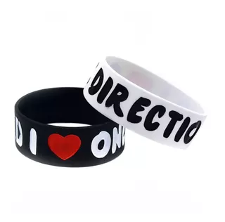 Pulsera Silicona One Direction 1d 2x S/.18.00 Blanco Y Negro