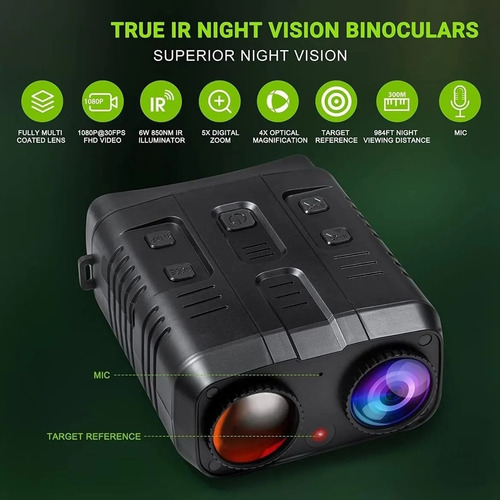 Visión Nocturna Binoculares Infrarrojos Prismáticos Potentes