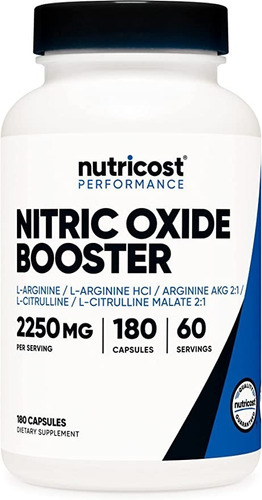 Nutricost Potenciador De Óxido Nítrico 750 Mg, 180 Cápsulas