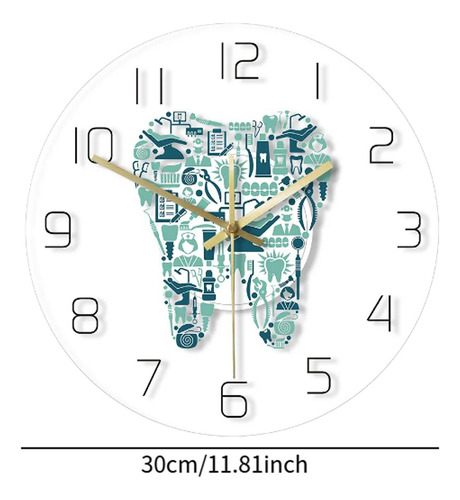 Reloj De Pared De Dientes Alrededor Del Reloj Colgante De 12