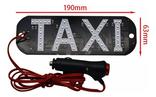 Aviso Luminoso Taxi,12v Conexión A Cigarrera