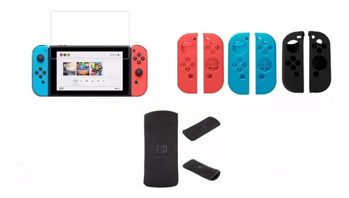 Cristal Templado, Funda Oficial, 2 Silicones Nintendo Switch