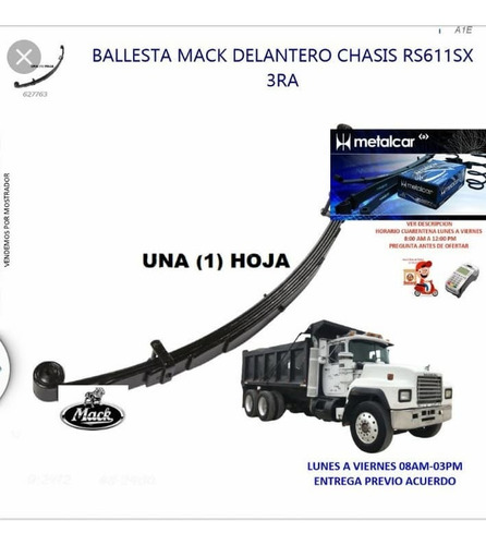 Grupo De Ballestas Traseras De Mack R611sx Rin 24  Metalcar