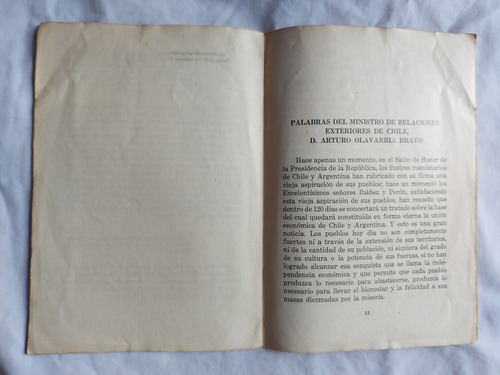 Anhelos De Dos Pueblos Hermanos En La Palabra Peron E Ibañez (Usado)