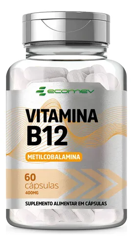 Vitamina B12 Metilcobalamina Forma Ativa 400mg 60cp Sem Sabor Eco...