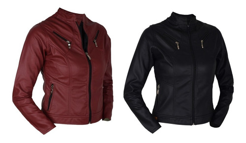 2x1  Promoción Chaqueta Mujer Clásica Cuero Sintético Ropa