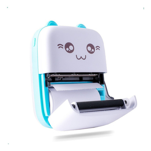 Mini Impressora Portátil Sem Fio Etiqueta C/ Papel Cor Azul-turquesa 127/220v