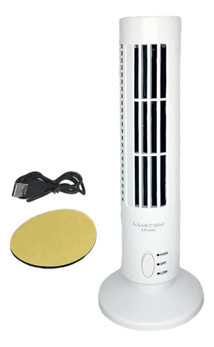 Ventilador Torre Portatil Branco Bivolt Usb 2 Velocidades