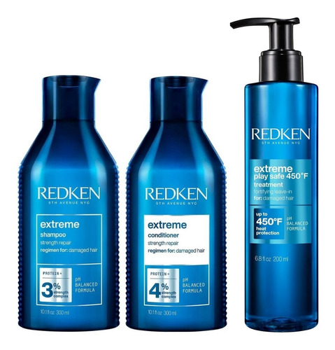 Shampoo 300ml +conditioner +protector Térmico Redken Extreme
