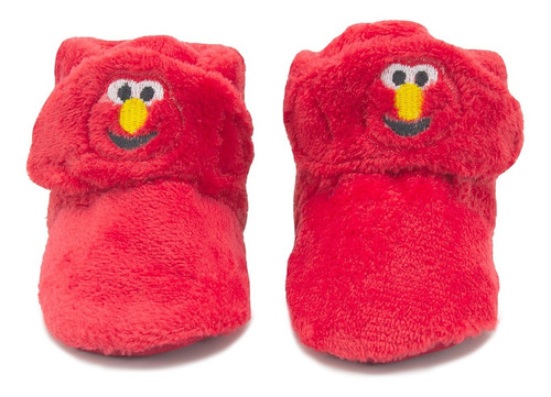 Pantufla Infantil Plaza Sésamo Elmo Rojo Velcro 12-17