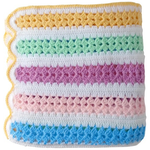 Mantilla Manta Bebé Multicolor Tejida  Crochet Invierno 