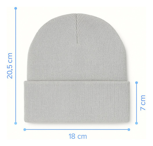 Gorro De Lana Tejido Liso Beanie Unisex Invierno Moda Import Gris Claro Adulto