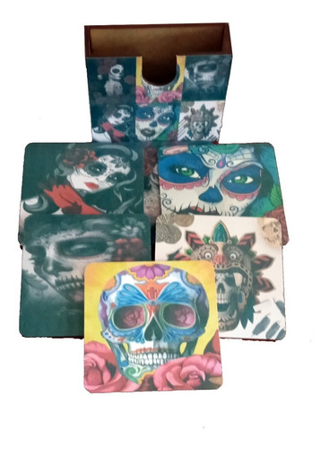 Imagem 5 de 5 de Porta Copos Mdf Skull Mexican Day