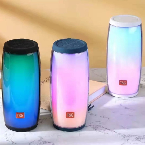 Parlante Bluetooth Portátil Luz Led Tyg 317 Sonido Potente Azul