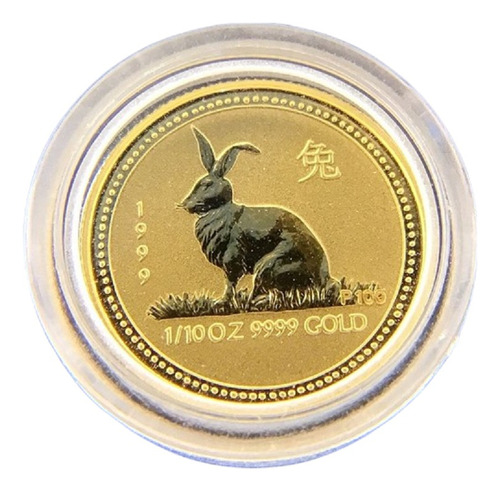 1999 1/10 Oz Oro 15 Dólares Australia Año Lunar Del Conejo