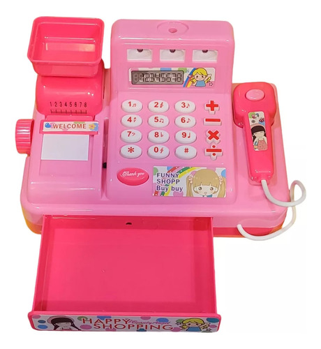 Caja Registradora Infantil Con Balanza Sonido Y Accesorios Color Rosa