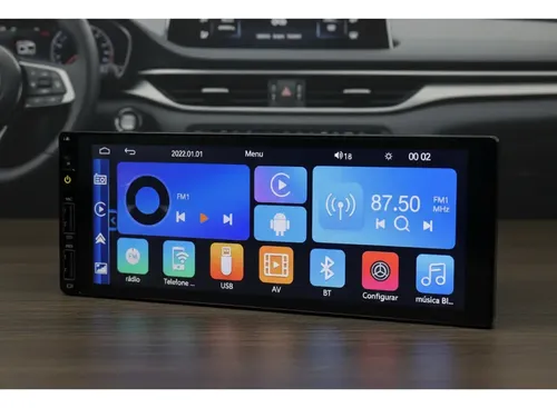 Multimidia 1din 6.86p Carplay Android Auto Sem Fio