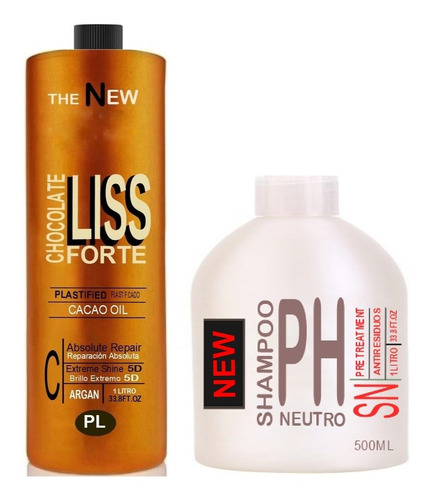 Alisado Defenitivo Chocolate 1 Litro + 500 Ml Shampoo Neutro