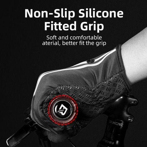 Guantes Largos Rockbros Invierno Ciclismo Con Reflectivos Negro Xl