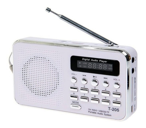Rádio Receptor Luvin T-205 Fm Suporte Cartão Tf Mp3 Mp4 Mp5