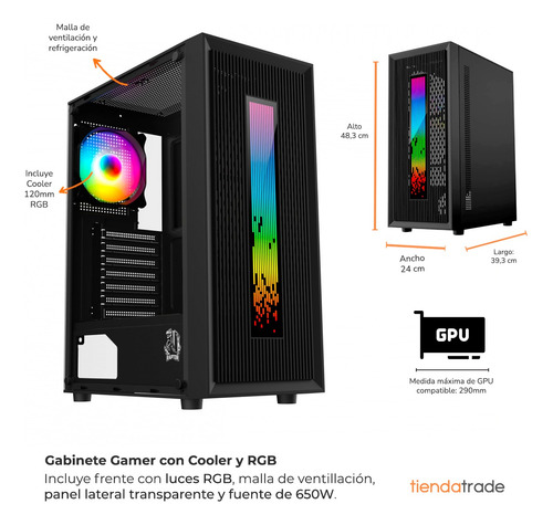 Pc Armada Ryzen 7 5700g Cpu Gamer 32gb 1tb Nvme Diseño Wifi