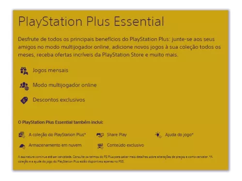 Psn Plus Essencial 1 Mes - Brasil - Playstation 4 E 5