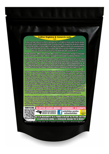 Café Verde Ganoderma + Café Colombiano Colágeno 400g Soluble