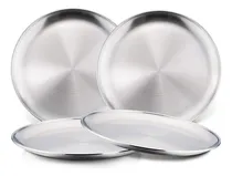 Comprar 4pzs Platos De Acero Inoxidable Platos De Metal Para Comidas