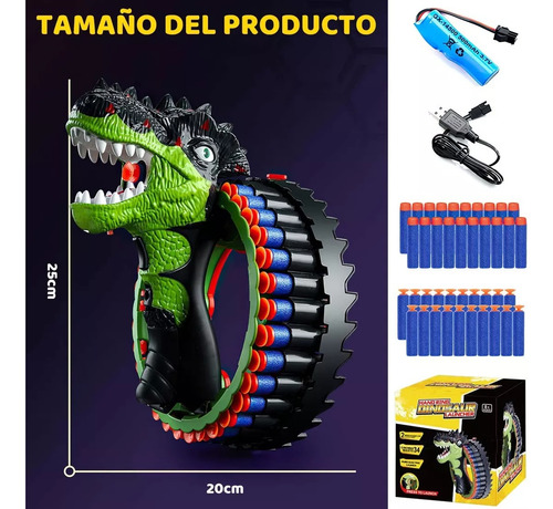 Pistola De Juguete Con Forma De Dinosaurio Con 40 Dardos Par