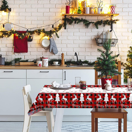 Mantel En Forma De M Con Estampado Navideño, Fiesta Festiva,