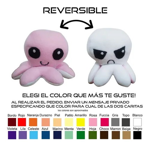 Pulpo Reversible Peluche 24 Colores Elecci n Personalizado