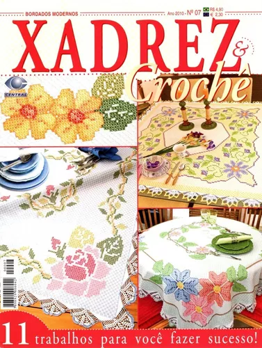 Kit 9 Revistas Bordado Tecido Ponto Xadrez & Crochê