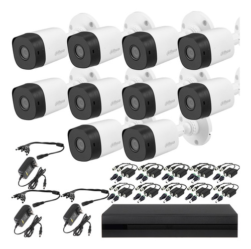 Kit Video Vigilancia 10 Cámaras 2mp Dahua Baluns Dvr 16