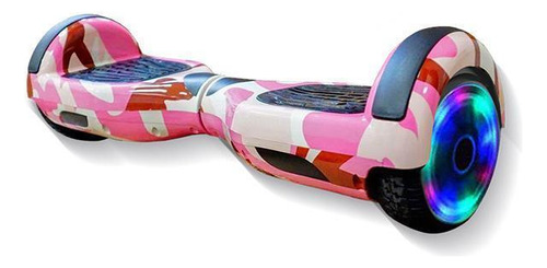 Hoverboard Overboard Skate Elétrico Led Rosa Camuflado