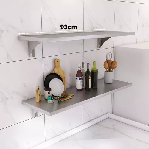 Prateleira De Parede + Mesa Aço Inox Restaurante Lanchonete