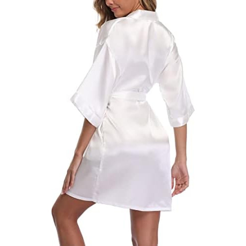 Bata De Kimono De Satén Mujer, Ropa De Dormir De Seda ...