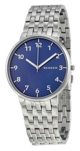 Reloj Skagen Hombre Acero Numeros Clasico Azul 50mts Skw6201