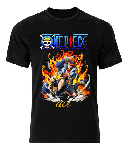 Polera Anime One Pice  Negra 