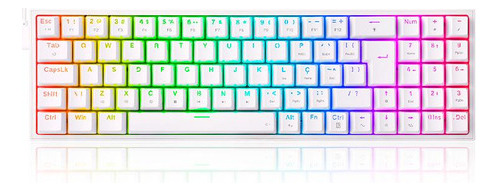 Teclado Meca Redragon Pollux 75% Rgb Branco Switch Red Abnt2