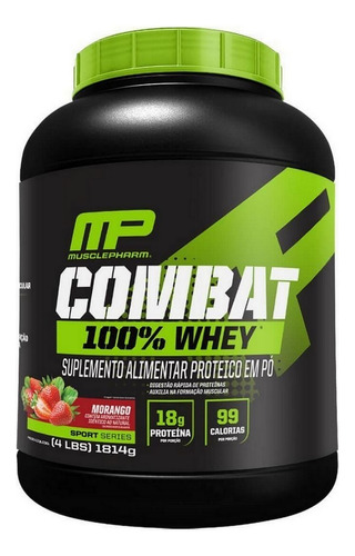 Whey Protein Combat 100% Whey (1,8kg) - Muscle Pharm Sabor Morango