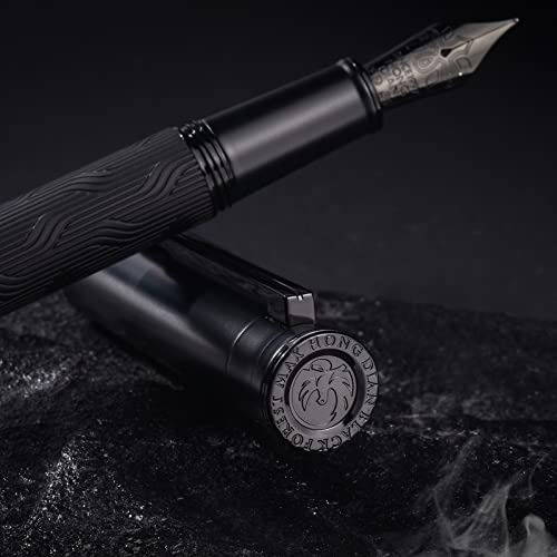 Pluma Fuente Hongdian Black Forest Max, Punta Fina Recu...