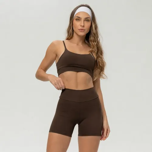 MLB 4329880807 Conjunto Fitness Academia Top Shorts Meia Coxa Cintura Alta JM