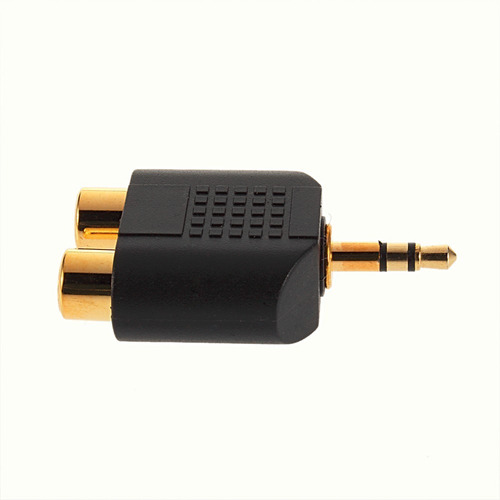 Imagen 2 de 2 de Conector Macho Estéreo M/f De 3,5mm A 2 Rca Hembra